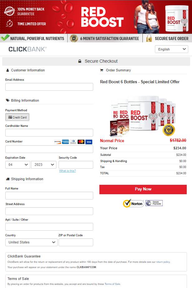 Red Boost powder - Secure Order Page